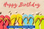 Happy Birthday From Your Chiropractic Team - Beach w flip flops