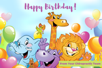 Happy Birthday from your Chiropractic Team - Cartoon Animals
