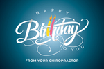 Happy Birthday to YOU - From your Chiropractor Dark Blue with candles